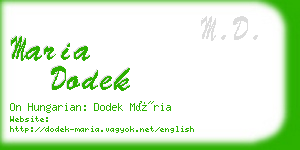 maria dodek business card